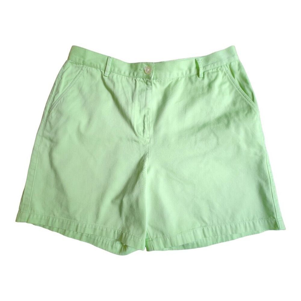 EUC Lauren Ralph Lauren Womens Sz 14 Green Lime  Chino Shorts Y2K Cotton Pockets